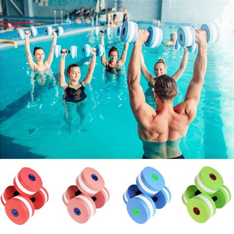 Windfall Aquatic Exercise Dumbbells, Set of 2 Water Dumbbells for Water Aerobics Swimming Pool ...