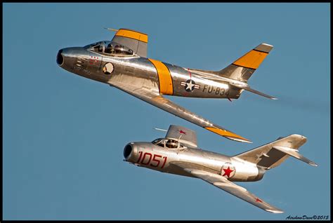 F-86 Sabre - Mig 15 Twilight Show by AirshowDave on DeviantArt