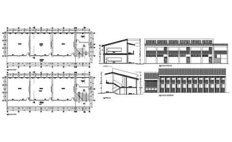 an architectural drawing shows the different sections of a building