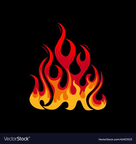 Fire icon on black background Royalty Free Vector Image