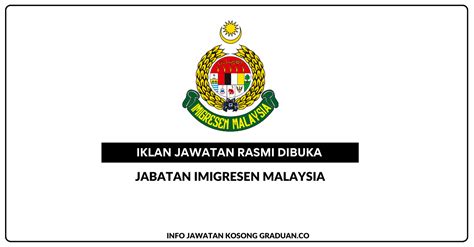 Permohonan Jawatan Kosong Jabatan Imigresen Malaysia • Portal Kerja Kosong Graduan