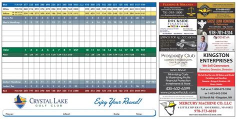 Scorecard, Info & Course Map - Crystal Lake Golf Club