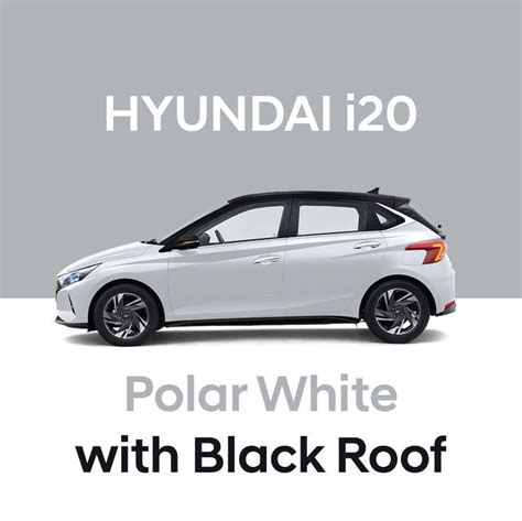 Hyundai i20 Colors - Polar White with black roof