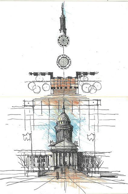 Oklahoma State Capitol - Composite Drawing | Architecture sketch ...