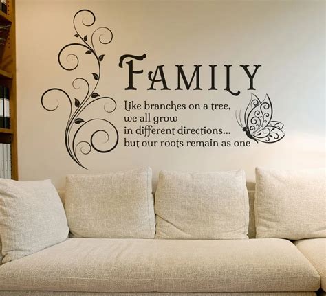Family Tree Butterfly Wall Art Sticker Wall Decals Quotes Mural, family entrance, hall, Living ...