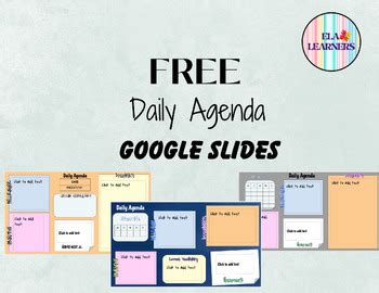 FREE Daily Agenda Slide by ELALearners | TPT