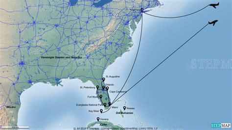 Map Of Florida To New York - United States Map