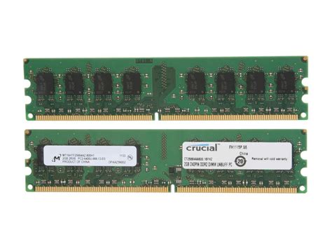 Crucial 4GB (2 x 2GB) 240-Pin DDR2 SDRAM DDR2 800 (PC2 6400) Dual ...