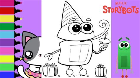 Coloring Storybots Birthday Cupcake BEEP Coloring Book Pages | Sprinkled Donuts JR - YouTube