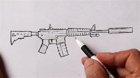 M4 Rifle Drawing At Getdrawings Free Download