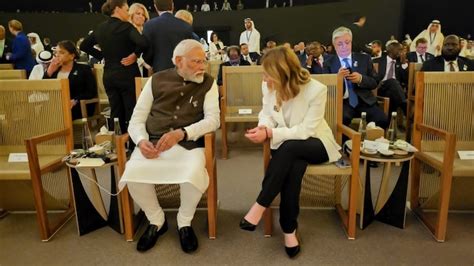 PM Narendra Modi meets Italy's Giorgia Meloni at COP28 Summit in Dubai ...