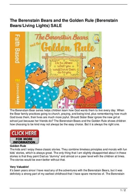 The Berenstain Bears and the Golden Rule (Berenstain Bears/Living Lig…