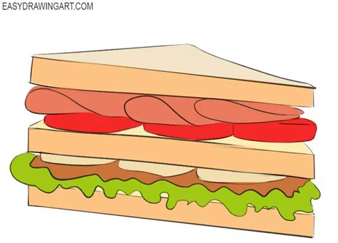 How To Draw A Sandwich