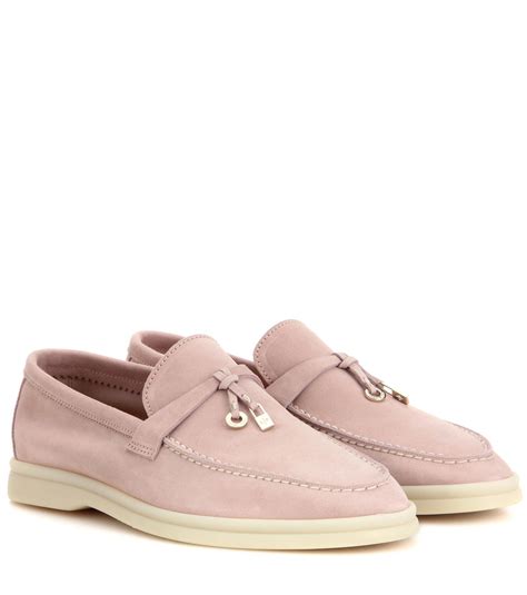 Lyst - Loro Piana Summer Charms Walk Suede Loafers in Pink