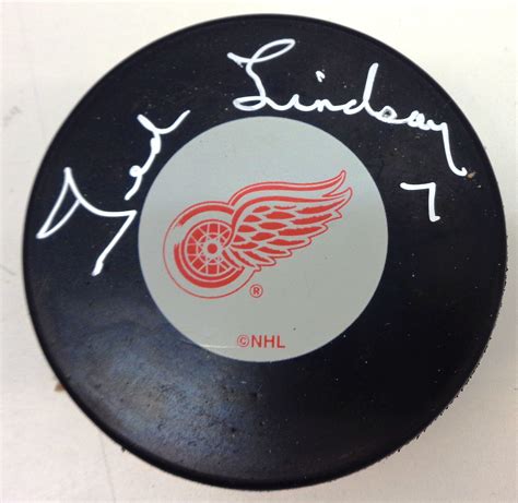 Lot Detail - Ted Lindsay Autographed Red Wings Puck