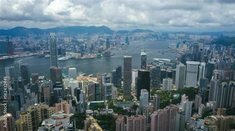 4k aerial hyperlapse video of Victoria Harbour in Hong Kong Stock Video ...