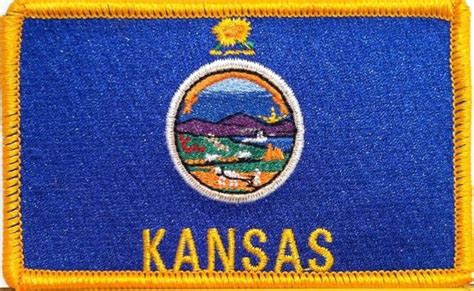 Kansas State Flag Patch W/ Hook Adhesive Tactical Morale Travel Emblem ...