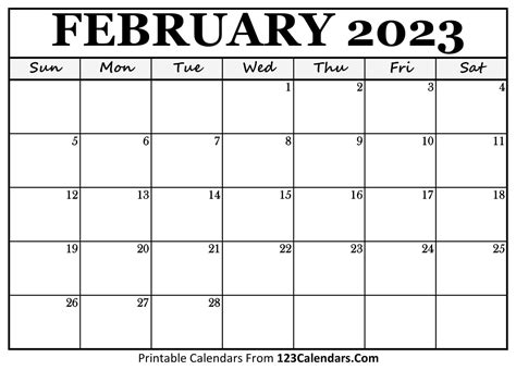 February 2024 Printable Calendar 123 Uk - Joell Madalyn