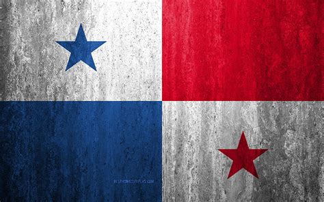 Flag of Panama stone background, grunge flag, North America, Panama ...