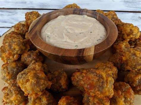 Creole Sausage Balls with remoulade dipping sauce - VeryVera