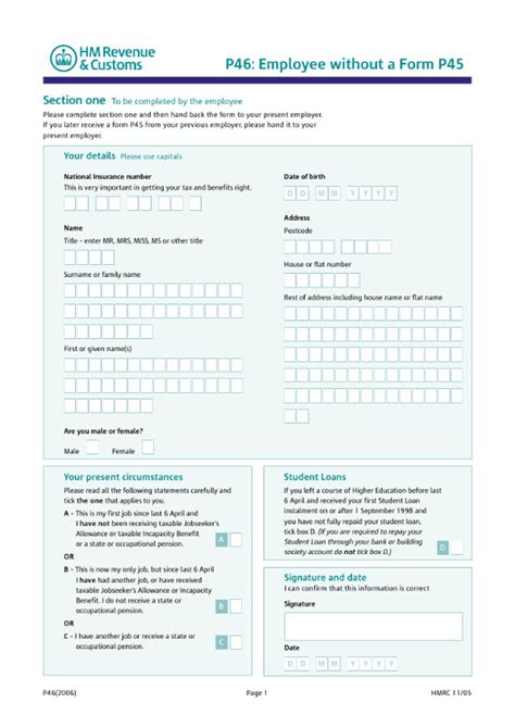 P46 tax form | what is a p46 form | Swiftrefunds.co.uk