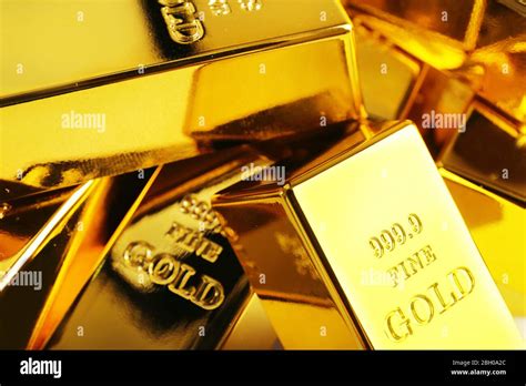 Gold bars close-up Stock Photo - Alamy