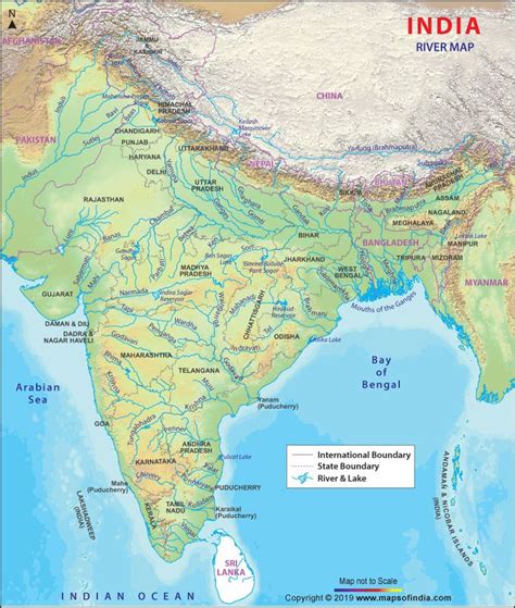 Map of Rivers in India