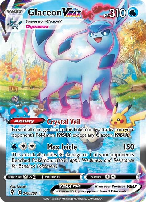 Glaceon VMAX (Alternate Art Secret) - SWSH07: Evolving Skies - Pokemon