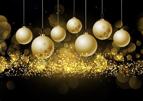 Christmas baubles on glittery gold background 267291 Vector Art at Vecteezy