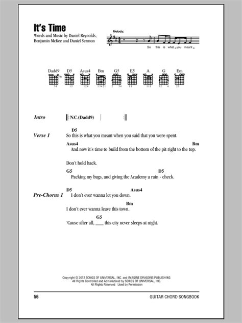 It's Time by Imagine Dragons - Guitar Chords/Lyrics - Guitar Instructor