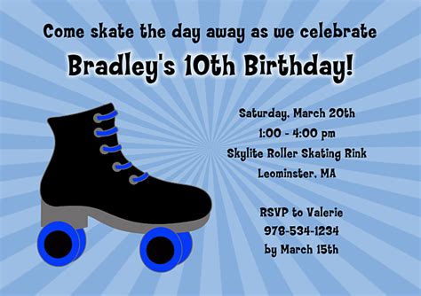 FREE Printable Roller Skating Birthday Party Invitations | Download Hundreds FREE PRINTABLE ...