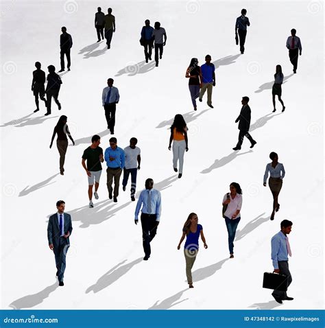 Crowd Diverse People Walking Isolated Concept Stock Photo - Image: 47348142