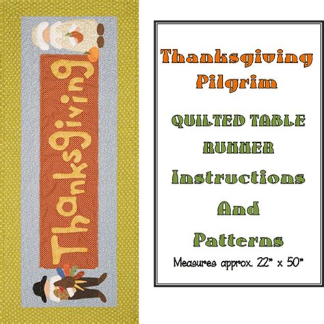 Thanksgiving Table Runner Pattern "Pilgrim" - Parties and Patterns
