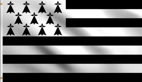 BRITTANY FLAG 3' x 5' for fans - FRENCH REGION OF BRETAGNE FLAGS 90 x ...