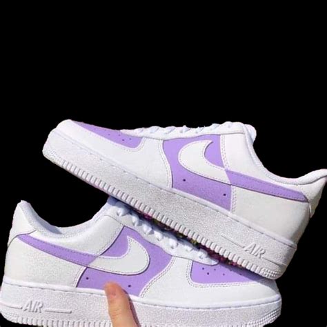 Purple two tone Nike air force one | Etsy