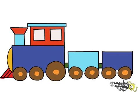 How to Draw a Simple Train - Step 8 | Drawing lessons for kids, Train ...