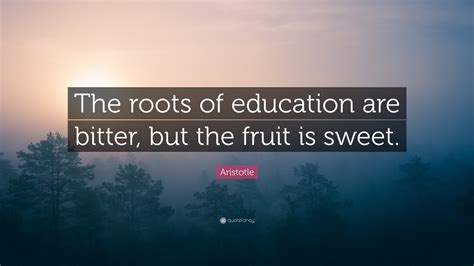 Aristotle Quote: “The roots of education are bitter, but the fruit is sweet.”