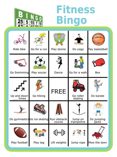 Week 45 Free Printable: Fitness Challenge | Bingo for kids, Kids fitness challenge, Physical ...