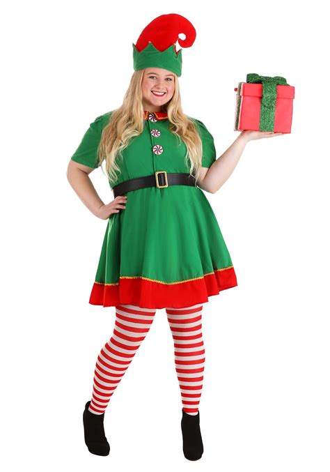 Women's Holiday Elf Plus Size Costume 1X 2X 3X