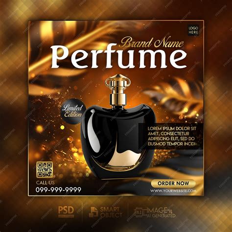 Premium PSD | A poster for perfume that says " band names " on it.