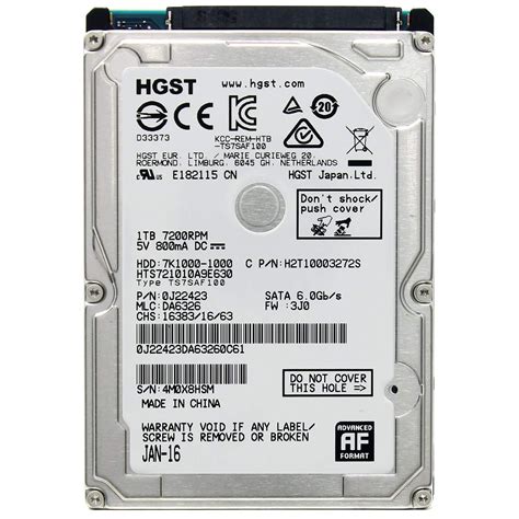 HGST Travelstar 7K1000 2.5-Inch 1TB 7200 RPM SATA III 32MB Cache ...