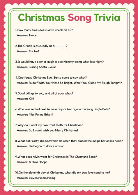 Christmas Trivia With Answers - 15 Free PDF Printables | Printablee