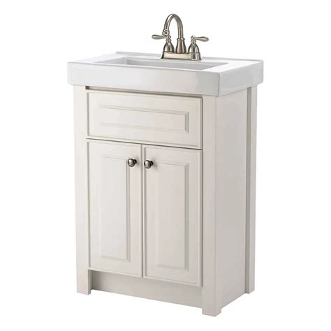 Magick Woods Keystone 24-inch W 2-Door Freestanding Vanity in White With Ceramic Top in Wh ...