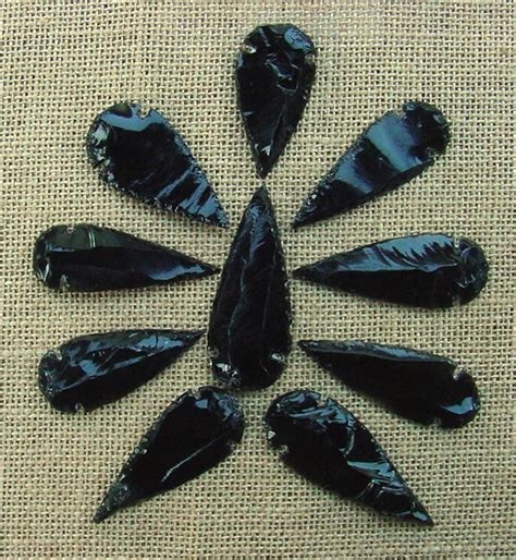 Obsidian Arrowheads Spearheads