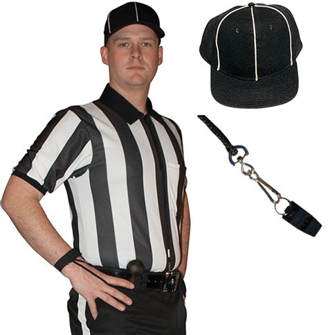 E136041 Football Adult Officials Shirt, Cap & Whistle Kit