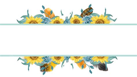 Sunflower Border Flower, Sunflower, Frame, Yellow PNG Transparent ...