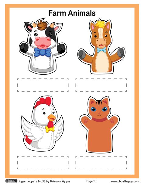 Farm Animals Finger Puppets | Free Printable Papercraft Templates