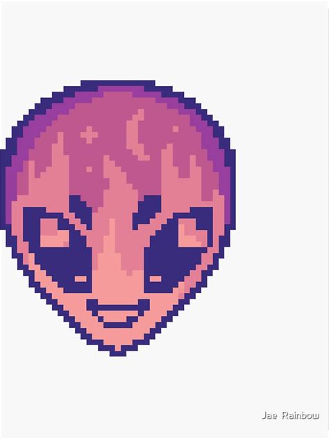 "Purple Alien flame PIXEL " Sticker by Ivegotartitude | Redbubble