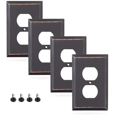 Sleeklighting 4 Pack Decorative Oil Rubbed Bronze Outlet Covers | 1 Gang Duplex - Walmart.com ...