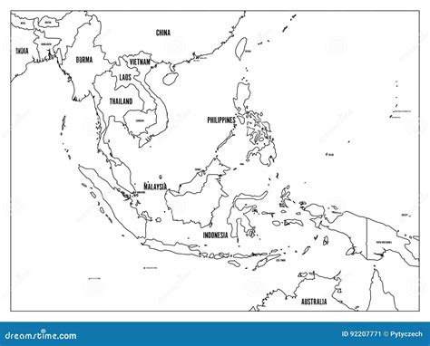 South East Asia Map In White Background Royalty-Free Stock Photography ...